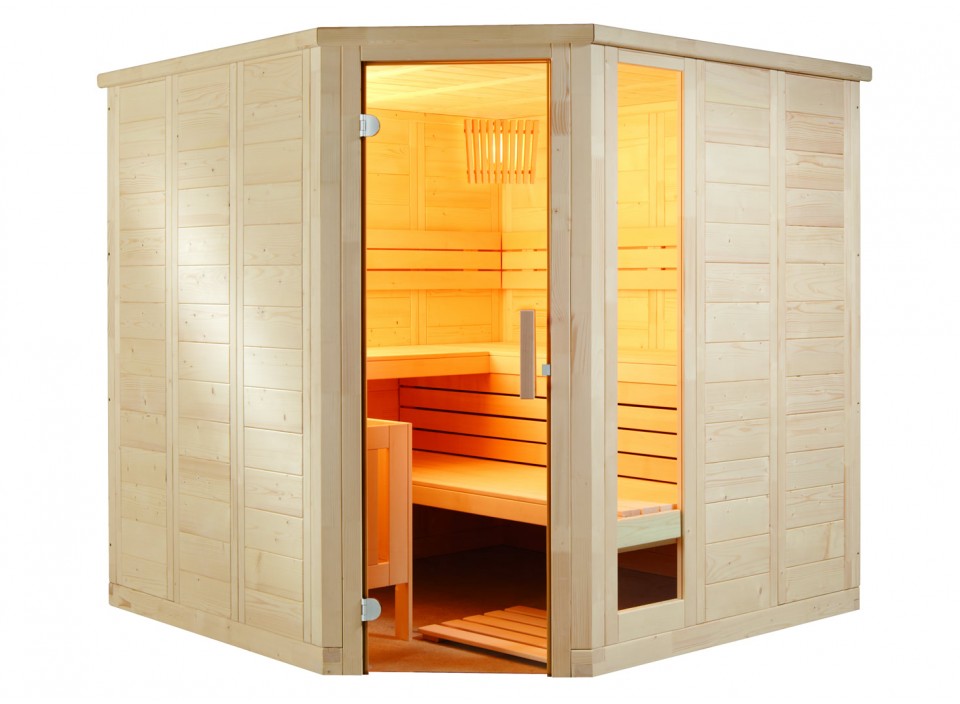 Cabine de sauna Sentiotec Komfort Corner Large