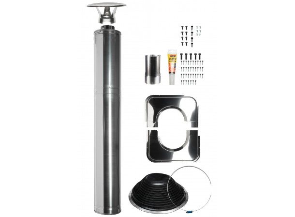 Cheminée couleur Harvia 1500 métal pour poêle à bois (avec kit pour tonneau sauna)