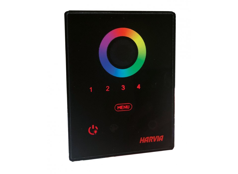 Panneau de commande Harvia Xenio RGBW DMX noir pour éclairage LED sauna