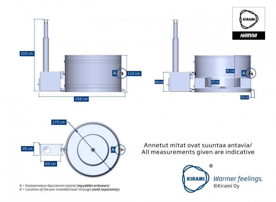 Bain nordique Original Breezy M - Teinte charbon - intérieur