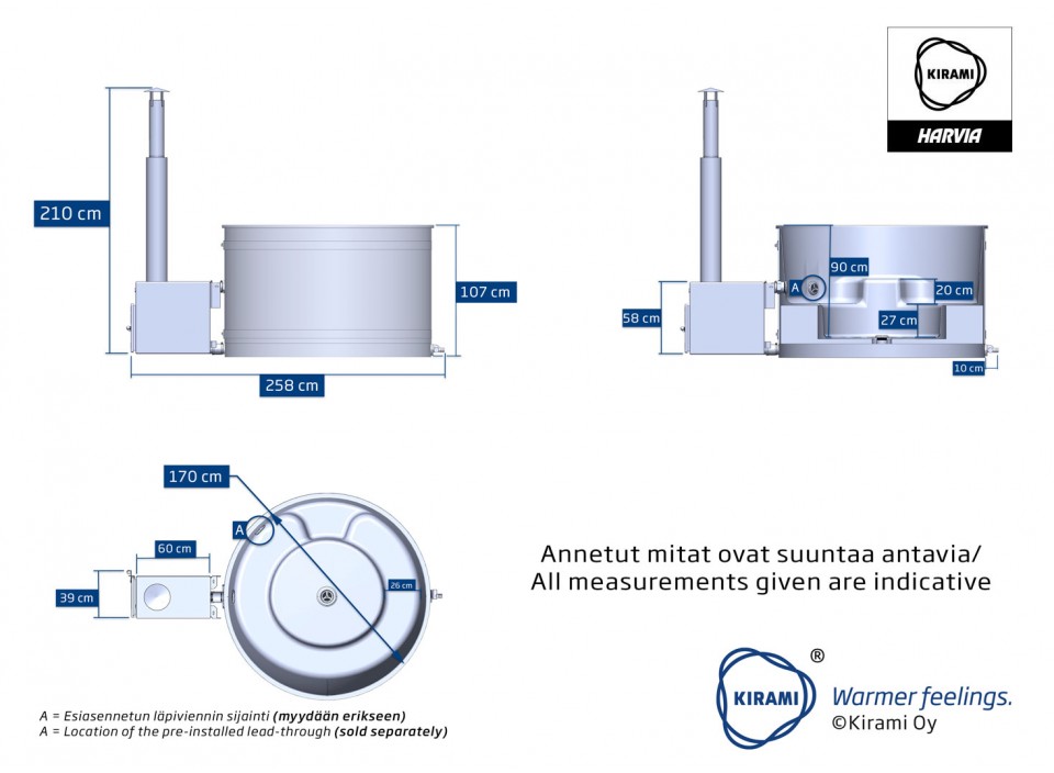 Bain nordique Original Hazy M - Teinte charbon - intérieur gris