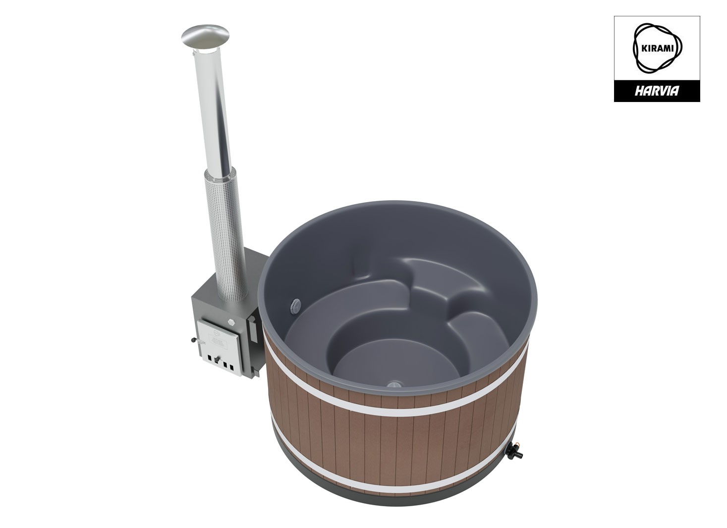 Bain nordique Comfort Steady M - EcoPlank Mocca - Coque grise -