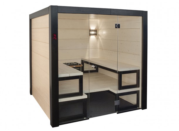 Cabine sauna Solide S2125LD avec ses éléments en bois